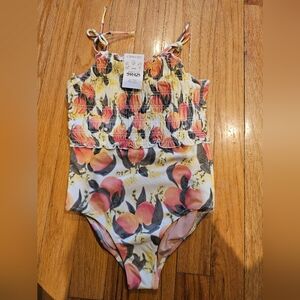 NWT Crewcuts Swimsuit with Peach Print